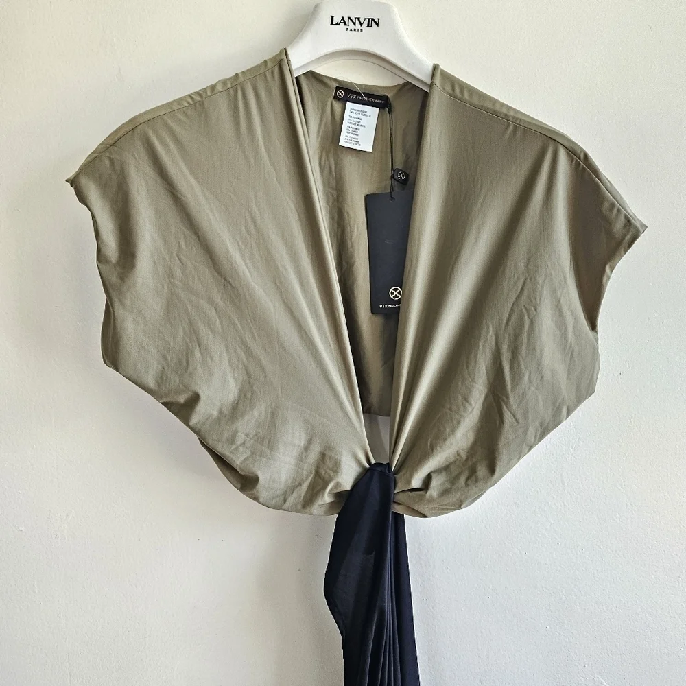 New ViX Loop Swim Beach Cover-Up Olive/Black Midi Dress NWT Size Large